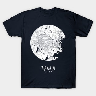 Tianjin, China City Map - Full Moon T-Shirt